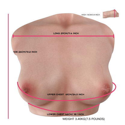 RealTorso Silicone Fake Breast Torso with Realistic Skin texture Boobs Sex Toy Lifelike Breasts Male Masturbator Stroker