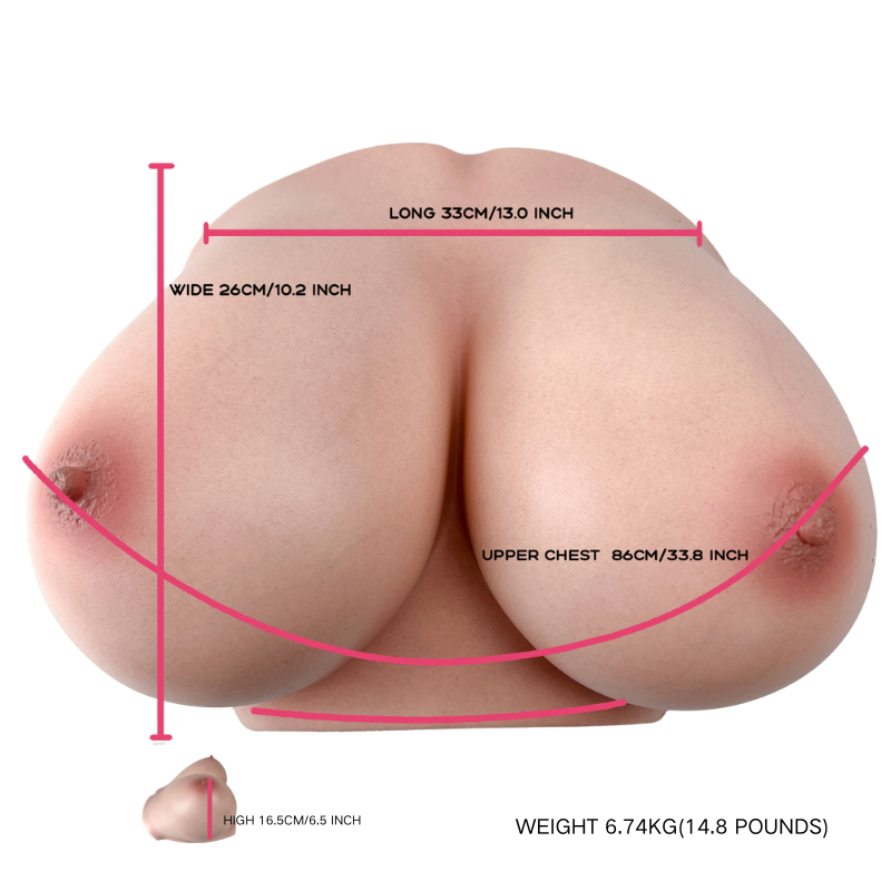 RealTorso Fake breast silicone with Realistic Skin texture Boobs Sex Toy Lifelike Breasts Male Masturbator Stroker
