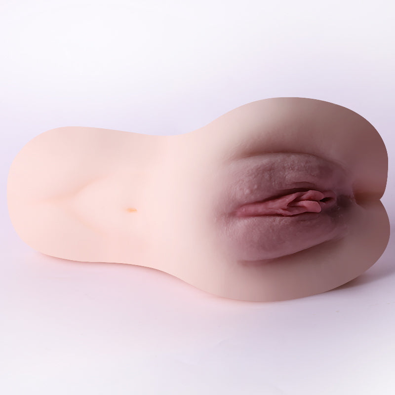 Realistic flesh-toned male masturbator with detailed vaginal opening and natural skin texture