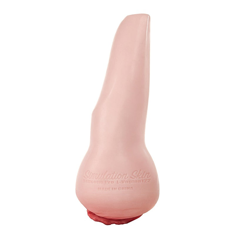Pink silicone male masturbator with Simulation Skin texture, realistic vaginal opening, and L-Vagina122 design