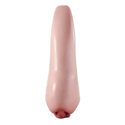 Realistic pink silicone male masturbator with smooth texture and natural contours