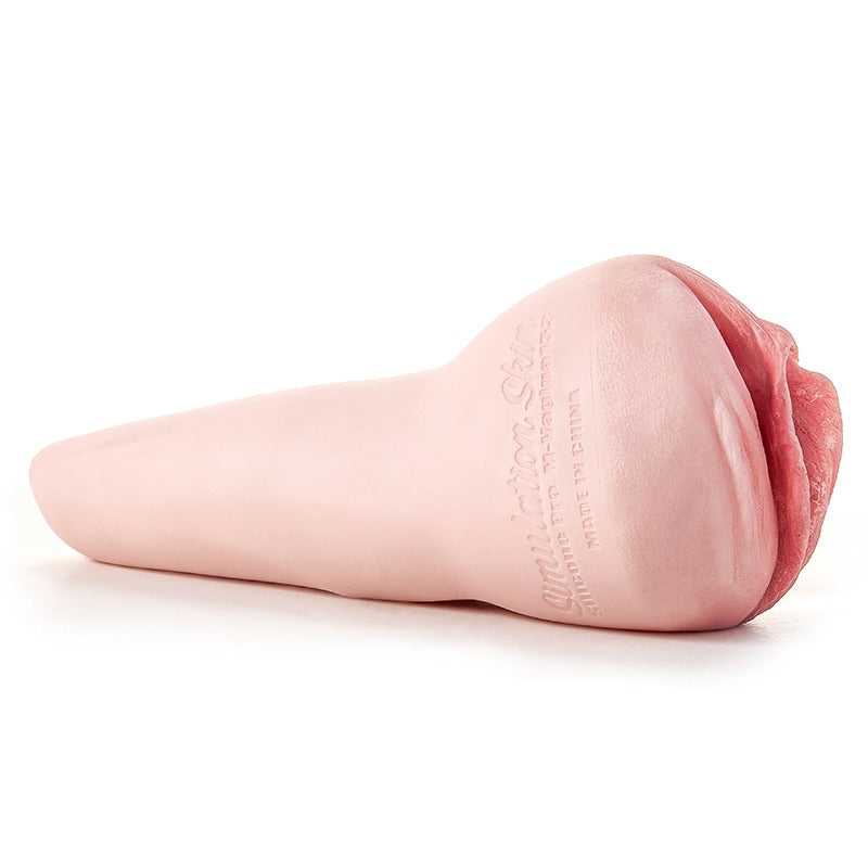 Realistic pink male masturbator with textured inner lining and soft silicone exterior