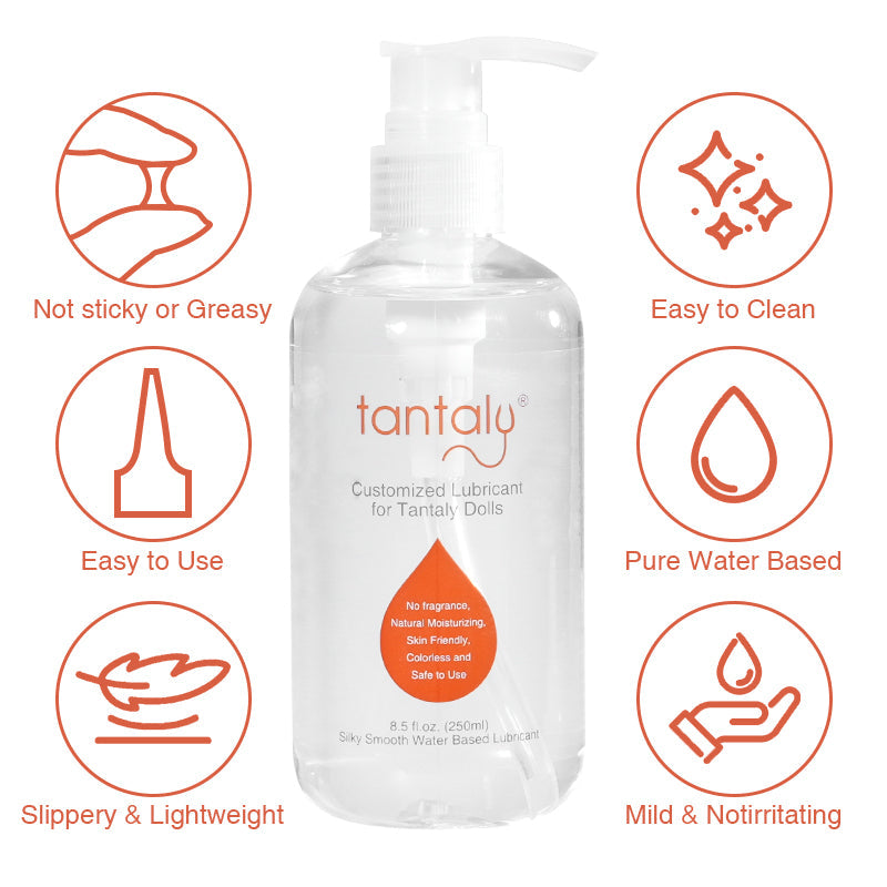  Tantaly water-based lubricant, FDA 510K cleared, reduces friction, enhances comfort, suitable for sex dolls and toys. 